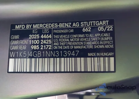 2022 Mercedes-Benz Cla 250 Coupe from USA, damaged, VIN W1K5J4GB1NN313947